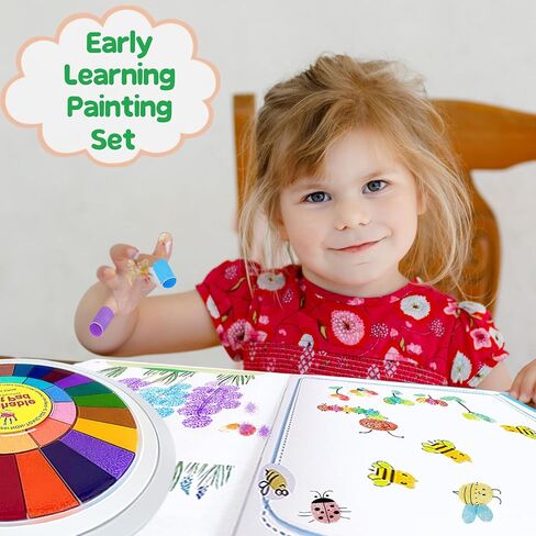 36 Colors Finger Paint Kit,Washable Funny Finger Painting Kit with Book,Art Painting Supplies for Painting DIY Crafts,Early Learning,Travel Activities,Gifts in Saudi Arabia