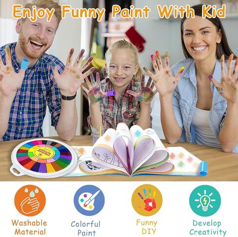 36 Colors Finger Paint Kit,Washable Funny Finger Painting Kit with Book,Art Painting Supplies for Painting DIY Crafts,Early Learning,Travel Activities,Gifts in Saudi Arabia
