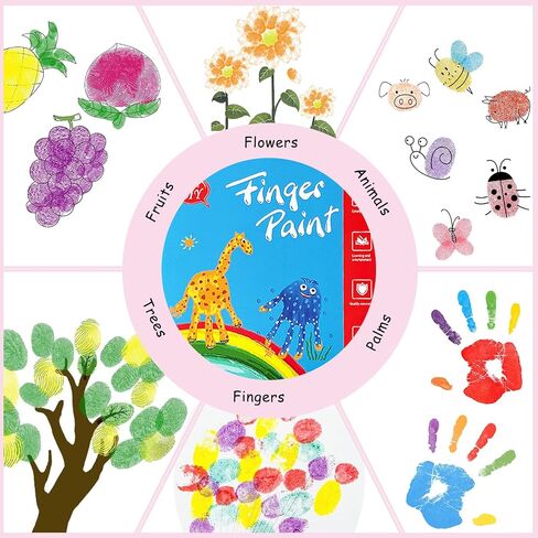 36 Colors Finger Paint Kit,Washable Funny Finger Painting Kit with Book,Art Painting Supplies for Painting DIY Crafts,Early Learning,Travel Activities,Gifts in Saudi Arabia