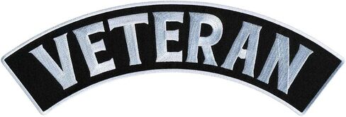 Hot Leathers Veteran 12" X 3" Top Rocker Patch PPM4177-12 Width x 3 Height Inches in Saudi Arabia