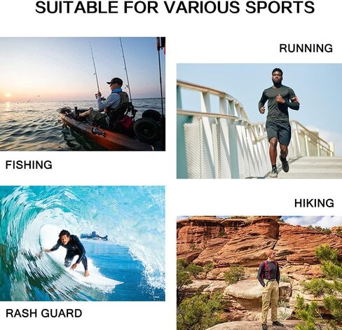 Men's Sun Shirts UPF 50+ Protection Hoodie Rash Guard Shirt SPF UV Shirt Long Sleeve Fishing Outdoor Lightweight in Saudi Arabia