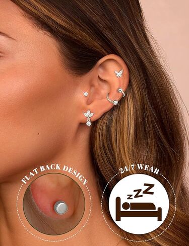 أقراط الغضروف للنساء - 14 كيلو مقعد الذهب مطلي بالذهب المسطح الحلزوني محارة Tragus مجوهرات واحدة in Saudi Arabia