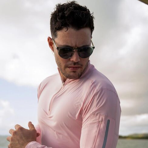 Men's UPF 50+ Sun Protection Mock Zip Active Top in Kuwait