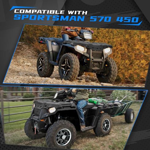 Kemimoto ATV Front Rack متوافق مع Polaris Sportsman 570 450 2017-2021 ATV الأمامي الغطاء الأمامي مع إكسسوارات غطاء المقابس 2636440-070 in Kuwait