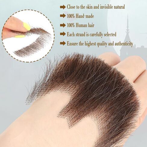 لحية مزيفة لحية واقعية 100% شعر بشري مزيف لحية وجه واقعية مربوطة يدويًا بالكامل شعر وجه للرجال، دانتيل للبالغين، شارب مزيف غير مرئي لمكياج فيلم الهالوين الدرامي (أسود) in Saudi Arabia