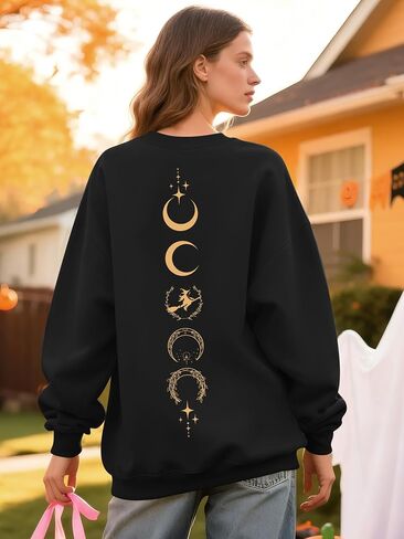 Ounar Halloween Sweatshirts النساء الضخمات سالم ماساتشوستس القمصان خفيفة الوزن الساحرة قميص سالم 1692 قميص عطلة الخريف in Kuwait
