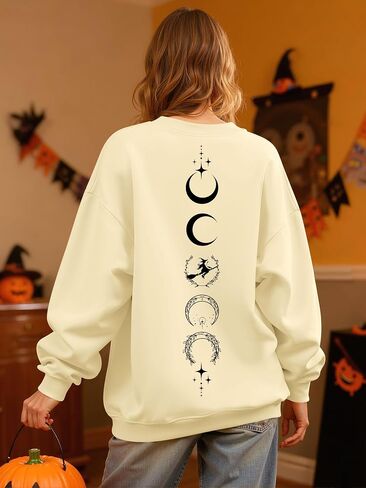 Ounar Halloween Sweatshirts النساء الضخمات سالم ماساتشوستس القمصان خفيفة الوزن الساحرة قميص سالم 1692 قميص عطلة الخريف in Kuwait