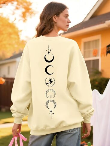 Ounar Halloween Sweatshirts النساء الضخمات سالم ماساتشوستس القمصان خفيفة الوزن الساحرة قميص سالم 1692 قميص عطلة الخريف in Kuwait