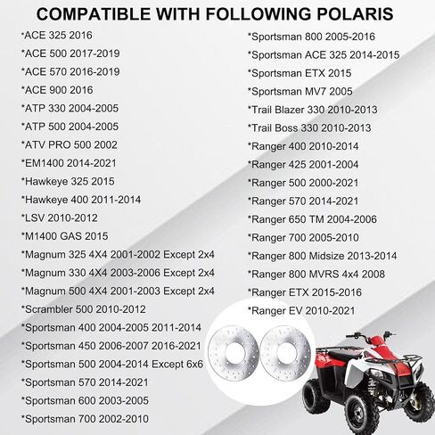 2 عبوة أقراص دوار فرامل الأمامية متوافقة مع Polaris Ranger Sportsman Magnum Trail Blazer Boss ATP ACE 325 330 400 425 500 570 700 800 Direct Replace Stail Steel Disc OEM # 5244314 in Saudi Arabia