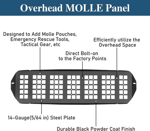 Hooke Road 4Runner Rear Overhead Storage MOLLE Panel Cargo Rack for 2010-2024 Toyota 4Runner 5th Gen, Trunk Cargo Shelf Interior Accessories Steel in Saudi Arabia