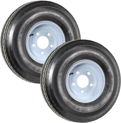 إطارات مقطورة ecustomrim 2-pack على الحافات 5.70-8 570-8 5.70 × 8 8 بوصة. نطاق الحمل B 5 Lug While-ضمان لمدة عامين مع الطريق المجاني in Saudi Arabia