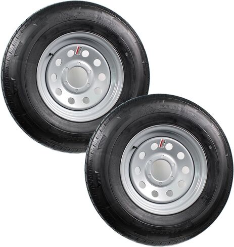 Ecustomrim 2 عبوة مقطورة شعاعية إطار الفضة ST235/80R16 نطاق الحمل E 6 Lug Modular Wheel Rim - 6 سنوات ضمان مع جانب الطريق المجاني in Saudi Arabia