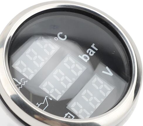 مجموعة قارب رقمي 52 مم مجموعة 3 في 1 ماء ضغط زيت زيت الفولتميتر مع IP67 و 5G صدمية لسيارات شاحنات RVS القوارب الدراجات النارية (الغطاء الفضي الهاتفي الأسود) in Saudi Arabia