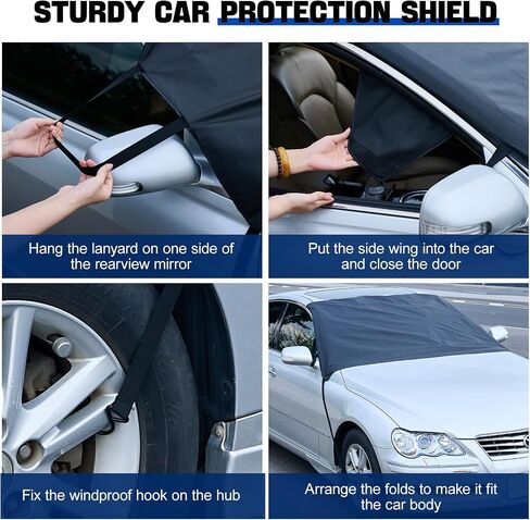 Windshield Cover for ice and Snow | 600D Three-Layer Composite Waterproof,Sunshade,Dustproof Fabric |Windshield Snow Cover for car, SUV, Truck|Winter car Accessories|car Windshield Cover in Saudi Arabia