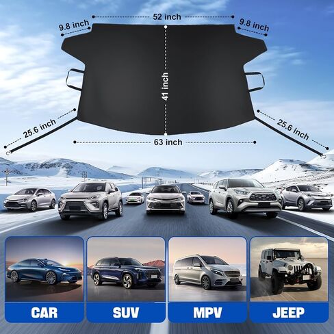 Windshield Cover for ice and Snow | 600D Three-Layer Composite Waterproof,Sunshade,Dustproof Fabric |Windshield Snow Cover for car, SUV, Truck|Winter car Accessories|car Windshield Cover in Saudi Arabia