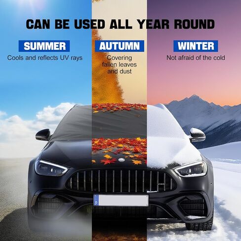Windshield Cover for ice and Snow | 600D Three-Layer Composite Waterproof,Sunshade,Dustproof Fabric |Windshield Snow Cover for car, SUV, Truck|Winter car Accessories|car Windshield Cover in Saudi Arabia