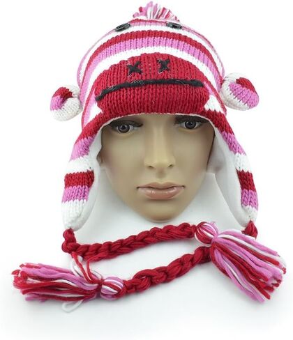 Animal Hats for Adults with Mitten or Pom Pom Knit or Plush Cute Winter Hats Substitute for Beanie in Kuwait