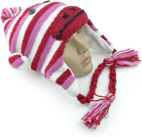 Animal Hats for Adults with Mitten or Pom Pom Knit or Plush Cute Winter Hats Substitute for Beanie in Kuwait