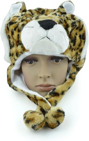 Animal Hats for Adults with Mitten or Pom Pom Knit or Plush Cute Winter Hats Substitute for Beanie in Kuwait