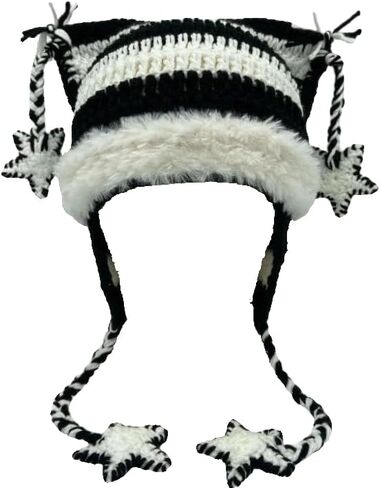 القبعات الكروشيه الجرونج Therian Iveer Zim Cat Ears Hat Y2K Scene Star Exclseories Hot Topic Y2K Halloween Beanie in Kuwait