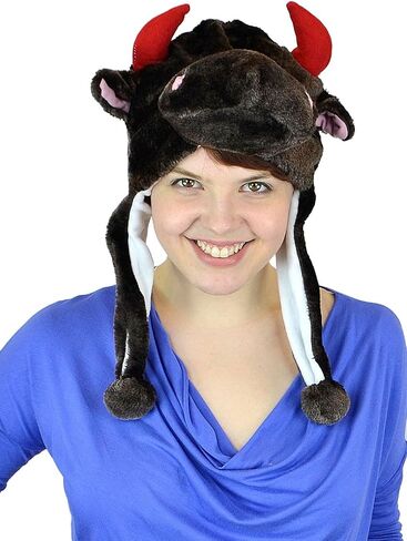 Animal Hats for Adults with Mitten or Pom Pom Knit or Plush Cute Winter Hats Substitute for Beanie in Kuwait