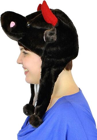 Animal Hats for Adults with Mitten or Pom Pom Knit or Plush Cute Winter Hats Substitute for Beanie in Kuwait