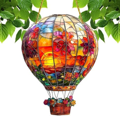 Hot Air Balloon Sunlight Catcher with Rope Acrylic Hanging Acrylic Wall Decoration in Saudi Arabia