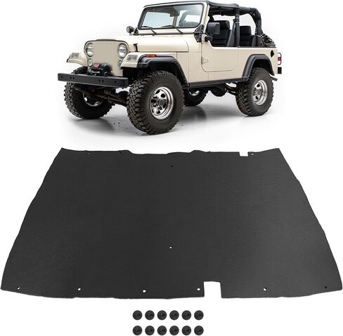 تحت عزل غطاء محرك السيارة متوافق مع 1987-1995 Jeep Wrangler YJ هود عزل لوحة حرارة بديل مع مقاطع in Saudi Arabia