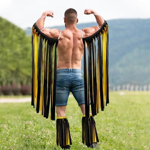 4 Pcs Halloween Costume Kit Wrestler Costume Leg Warmers Arm Sleeves for Wrestler Dress up Halloween Cosplay Party Decoration in Kuwait