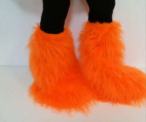 Blue Fluffy Leg Warmer Boot Cover Clubbing Dance Halloween Christmas in Saudi Arabia