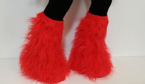 Blue Fluffy Leg Warmer Boot Cover Clubbing Dance Halloween Christmas in Saudi Arabia
