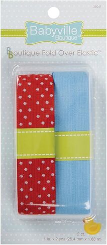 Babyville Boutique 35124 Fold Over Elastic, Stars & Solid Red in Saudi Arabia