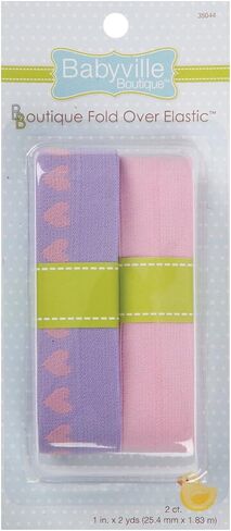 Babyville Boutique 35124 Fold Over Elastic, Stars & Solid Red in Saudi Arabia