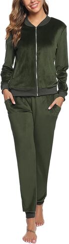 Totatuit Velor Tracksuit Womens Sweatsuit مجموعة طويلة الأكمام Zip up سترة وملابس العرق الرباط in Kuwait