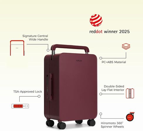 TUPLUS 24" Checked Hardside Luggage Lightweight ABS Travel Suitcase with Wide Handle Spinner Wheels TSA Combination Lock, Balance Series 2.0, Hazelnut Almond in Saudi Arabia