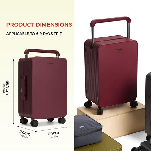 TUPLUS 24" Checked Hardside Luggage Lightweight ABS Travel Suitcase with Wide Handle Spinner Wheels TSA Combination Lock, Balance Series 2.0, Hazelnut Almond in Saudi Arabia