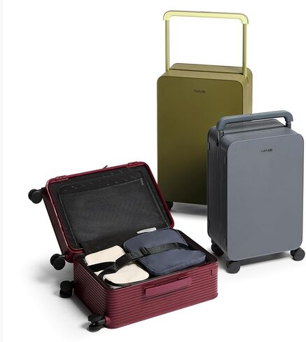 TUPLUS 24" Checked Hardside Luggage Lightweight ABS Travel Suitcase with Wide Handle Spinner Wheels TSA Combination Lock, Balance Series 2.0, Hazelnut Almond in Saudi Arabia