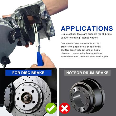 أداة فرامل الفرجار الفرامل أداة ضغط الفرجار أداة الفرامل مع 360 Ratchet Ratchet Universal 2 Heavy-Duty الفرجار السنانير 4-في 1 لفرامل قرص السيارات شاحنة السيارة in Kuwait