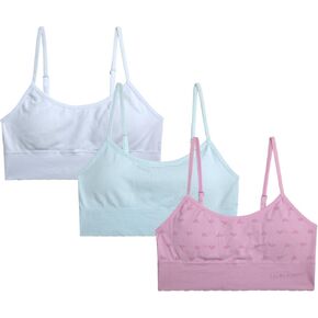 Laura Ashley Girls Training Bras - 3/6 Pack Soft Stretch Cami Bralette, Breathable Bras for Teens with Removable Pads (30-36) in Saudi Arabia