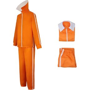 Men Zipper Jacket Coat Pants Orange Tracksuit Jumpsuit Costume 2-Piece Sports Suit Anime Cosplay Halloween Outfits Set in Saudi Arabia