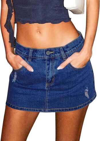 تنورات جان للنساء منخفضة الارتفاع Y2K Mini Skirt 2025 عصرية الدنيم سكورت شورتات الريف ملابس الريف in Saudi Arabia