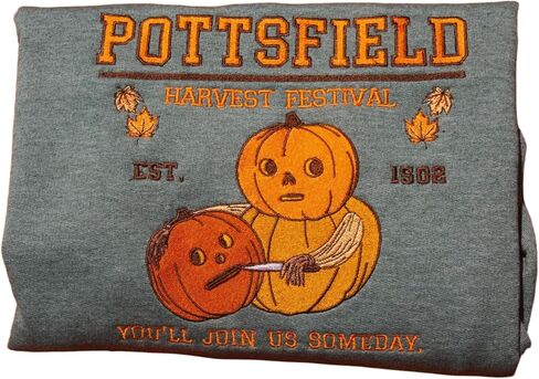 Embroidered Sweatshirt for Pottsfield Harvest Festival - Fit for The Garden Wall Halloween Shirt,Pumpkin Carver Halloween Crewneck,Spooky Fall Festival Pullover,Vintage Autumn Aesthetic Sweatshirt in Saudi Arabia