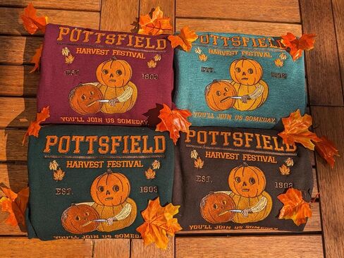 Embroidered Sweatshirt for Pottsfield Harvest Festival - Fit for The Garden Wall Halloween Shirt,Pumpkin Carver Halloween Crewneck,Spooky Fall Festival Pullover,Vintage Autumn Aesthetic Sweatshirt in Saudi Arabia