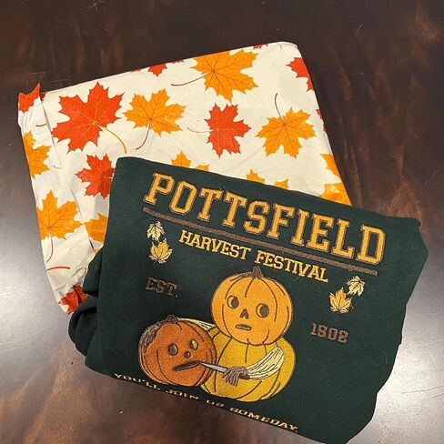 Embroidered Sweatshirt for Pottsfield Harvest Festival - Fit for The Garden Wall Halloween Shirt,Pumpkin Carver Halloween Crewneck,Spooky Fall Festival Pullover,Vintage Autumn Aesthetic Sweatshirt in Saudi Arabia