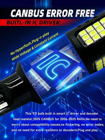 VANSS 912 921 LED CANBUS Backup Light Light Lights متوافقة مع 2006-2025 Toyota RAV4 ، مصباح Super Bright High Power 6000k White T15 W16W ، حزمة 2 in Saudi Arabia