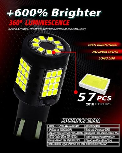 VANSS 912 921 LED CANBUS Backup Light Light Lights متوافقة مع 2006-2025 Toyota RAV4 ، مصباح Super Bright High Power 6000k White T15 W16W ، حزمة 2 in Saudi Arabia