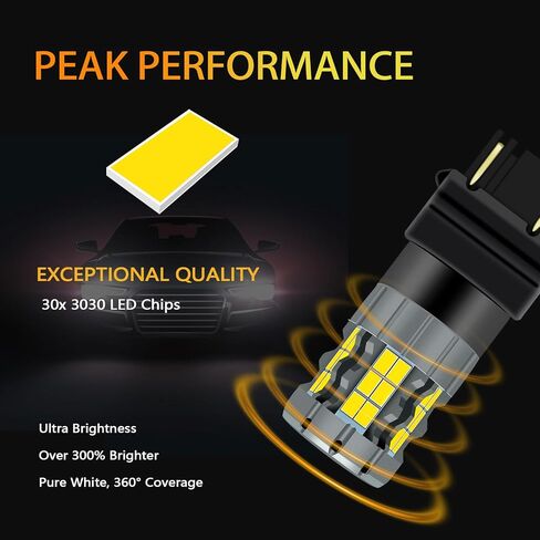 7440 LED مصابيح إضاءة عكسية متوافقة مع Chevy Suburban Tahoe 2007-2014 ، 7441 لمبة ، الضوء الأبيض ، التوصيل والتشغيل ، حزمة 2 in Saudi Arabia