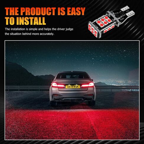 2pcs LED LED الأضواء العكسية ، لمبة إضاءة عكسية ، 3030-24SMD معدن ماء ماء مصابيح إضاءة مركبة مركبة ، T15 W16W استبدال ضوء الفرامل للسيارات لمعظم السيارات (بيضاء) in Saudi Arabia