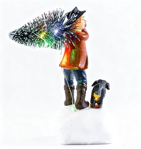 Christmas Village Decoration for Little boy and Dog， Battery Powered Luminous LED, Suitable for Home Decoration During Christmas, Holidays, Parties, and New Year。 in Saudi Arabia