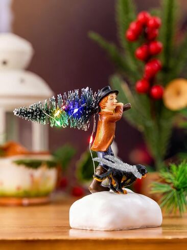 Christmas Village Decoration for Little boy and Dog， Battery Powered Luminous LED, Suitable for Home Decoration During Christmas, Holidays, Parties, and New Year。 in Saudi Arabia